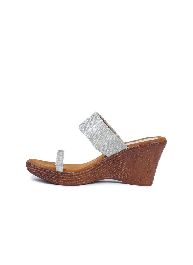 She Zone Textured Wedge Sandals for Women - Image 4