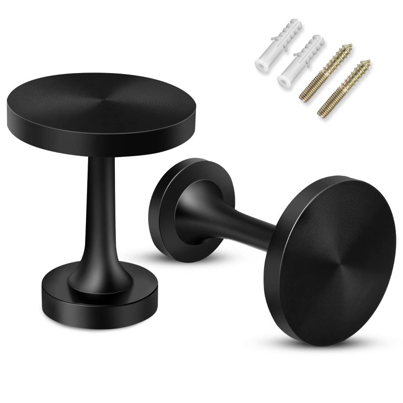 Gudui Black Medallion Curtain Tiebacks 2 Pack  Zinc Alloy Painted Finish  Window Treatment Holdbacks