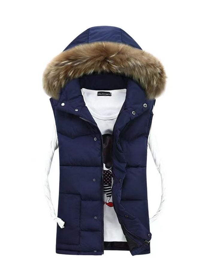 Loquat Women Winter Fashion Simple Thickened Hooded Vest  - Image 1