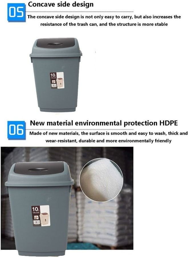 NKX Premium 10-Litre Plastic Trash Bin with Durable Construction  - Image 5