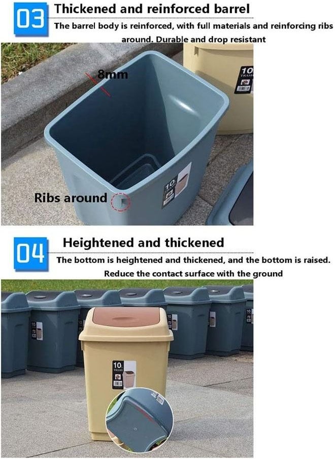 NKX Premium 10-Litre Plastic Trash Bin with Durable Construction  - Image 4