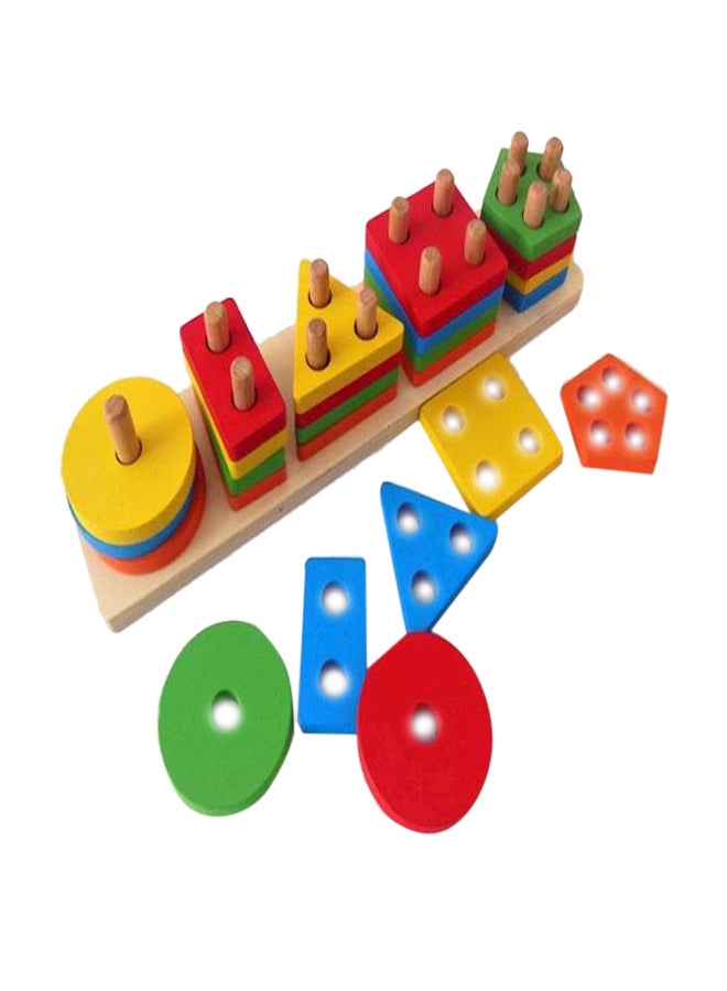 مجموعة لعب هندسية خشبية من 5 قطع