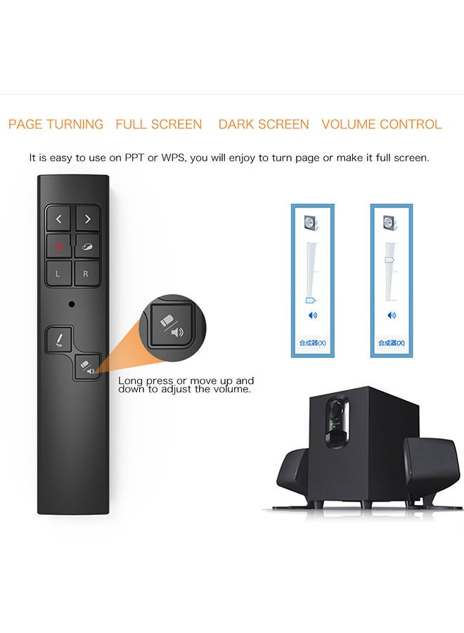 Loquat PP930 Wireless Presenter PPT Flip Pen Laser Pointer Black - Image 3