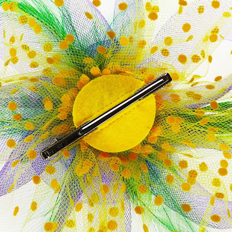 DRESHOW Fascinators Hat Flower Mesh Ribbons Feathers on a Headband and a Clip Tea Party Headwear for Girls and Women - Image 3