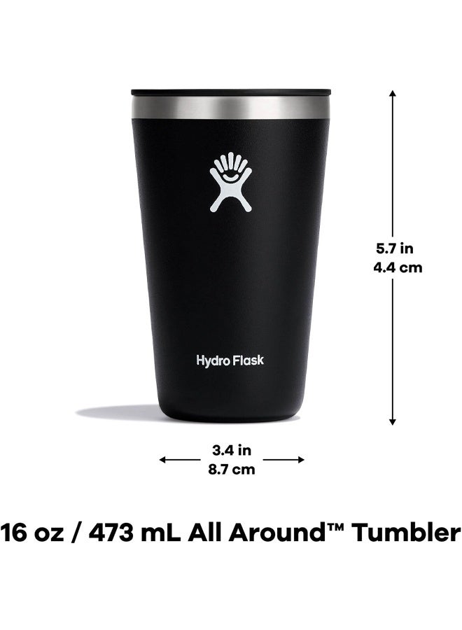 Hydro Flask كوب تامبلر من الفولاذ المقاوم للصدأ سعة 16 أونصة مع غطاء ضغط وخالي من BPA - Image 4