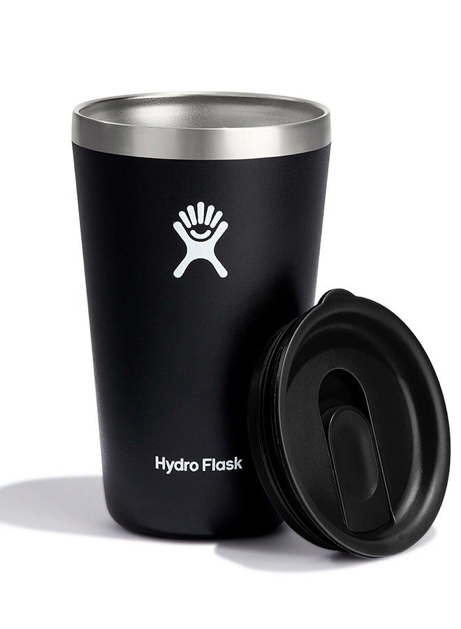 Hydro Flask كوب تامبلر من الفولاذ المقاوم للصدأ سعة 16 أونصة مع غطاء ضغط وخالي من BPA - Image 1