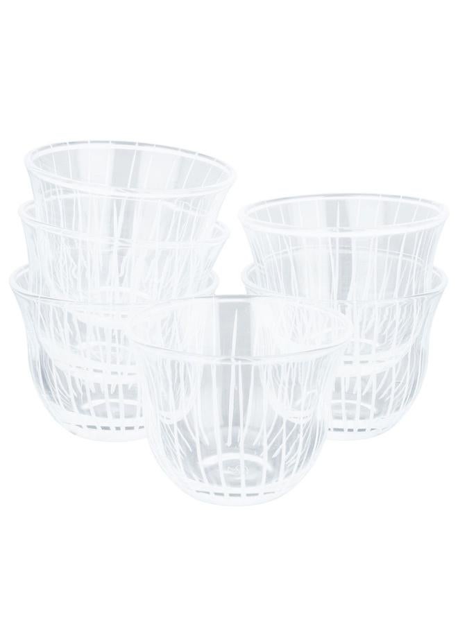 Alsaif Glass Tea Coffee Bialat Set 18 Pieces Clear - Image 2
