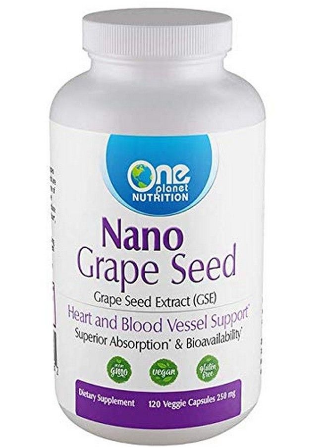 One Planet Nutrition - Nano Grape Seed Extract (Gse) Grapeseed Extract Capsules Grapeseed Extract Grape Seed Vitamin Made From Dried & Pulverized Grape Seeds 120 Capsules 250 Mg - Image 1