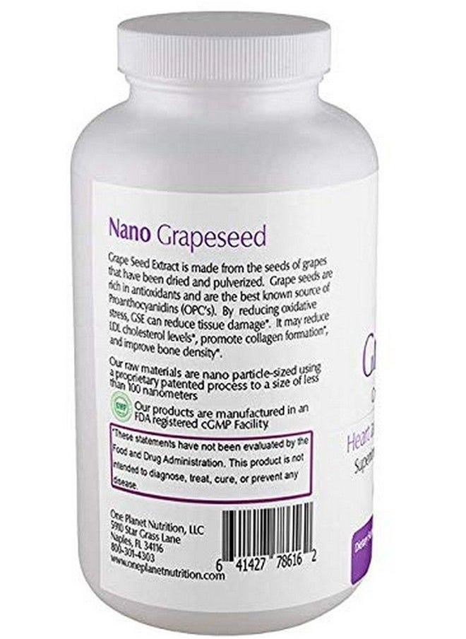 One Planet Nutrition - Nano Grape Seed Extract (Gse) Grapeseed Extract Capsules Grapeseed Extract Grape Seed Vitamin Made From Dried & Pulverized Grape Seeds 120 Capsules 250 Mg - Image 1