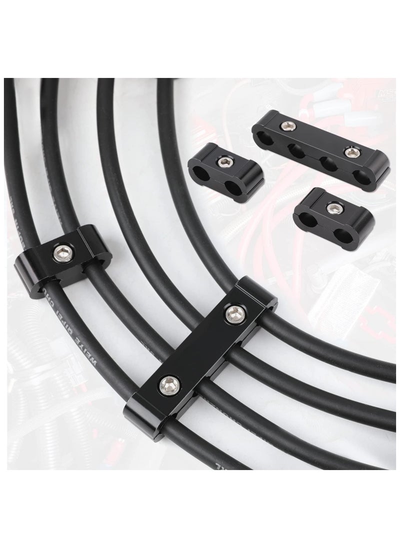 SYOSI - 12pc Car Engine Spark Plug Wire Separator Divider Set & 8pc Spark Plug Wire Boots Protector Heat Sheild Sleeve, 8mm 9mm 10mm Spark Plug Wire Clamp Holder Aluminum Alloy Ignition Wire Divider - Image 1