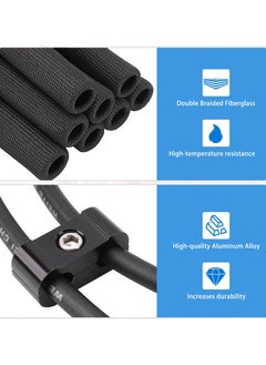 SYOSI 12pc Car Engine Spark Plug Wire Separator Divider Set & 8pc Spark Plug Wire Boots Protector Heat Sheild Sleeve, 8mm 9mm 10mm Spark Plug Wire Clamp Holder Aluminum Alloy Ignition Wire Divider  - Image 2