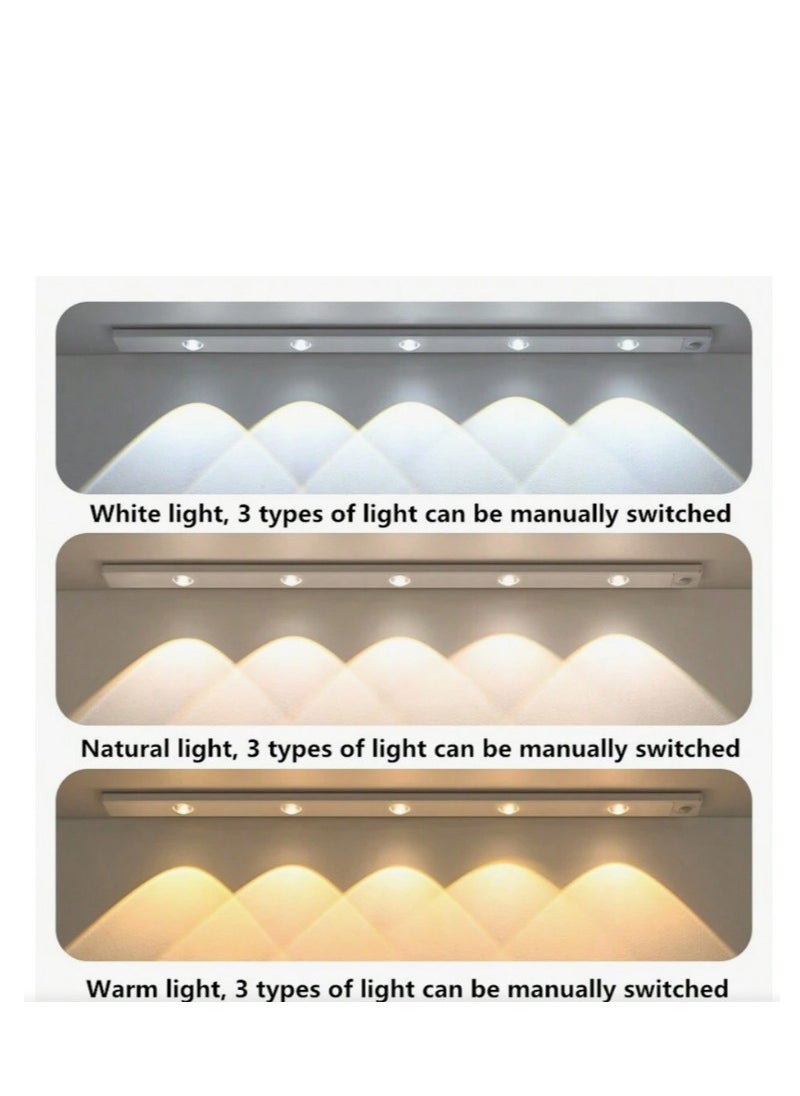 Generic - 60 cm Motion Sensor LED Light Wireless Smart Ultra Slim USB LED Light for Kitchen Cabinet Bedroom Wardrobe Indoor Night Light White(1 Pack 60 cm) - Image 1