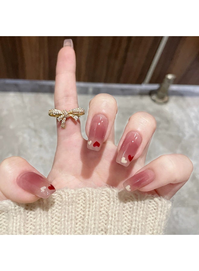 Goolsky أظافر ضغط بتدرج الخوخة الحيوية على شكل قلب - Image 2