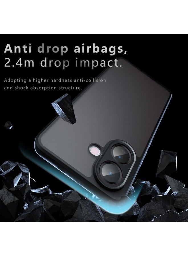 جراب حمايه اسود مط غير لامع ومقاوم للصدمات متوافق مع Vivo V60 Lite (أسود ) - Image 4