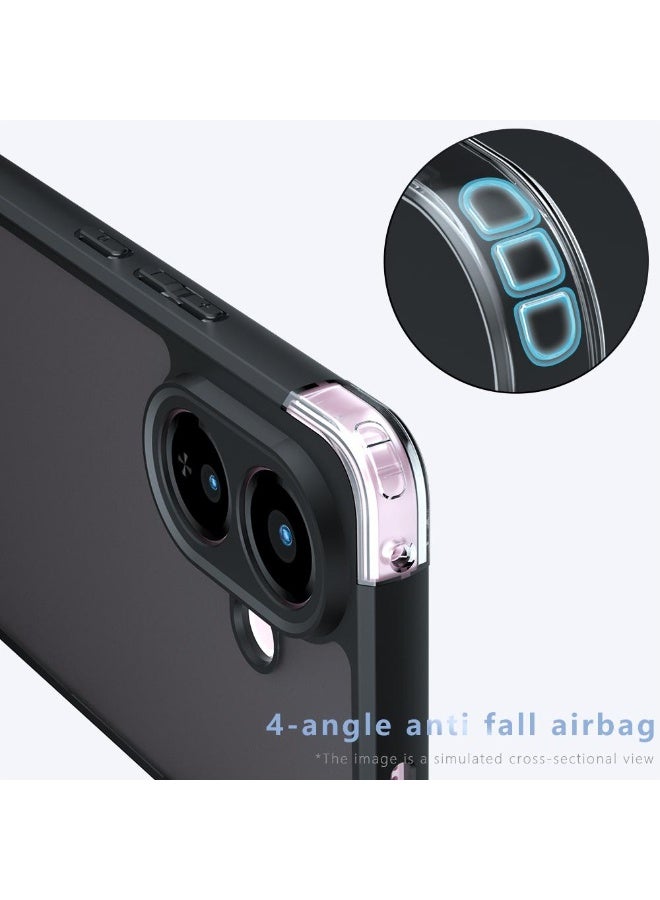 جراب حمايه اسود مط غير لامع ومقاوم للصدمات متوافق مع Vivo V60 Lite (أسود ) - Image 5