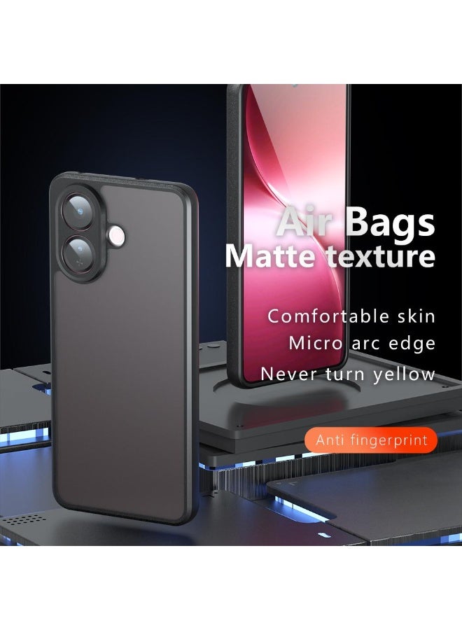 جراب حمايه اسود مط غير لامع ومقاوم للصدمات متوافق مع Vivo V60 Lite (أسود ) - Image 2