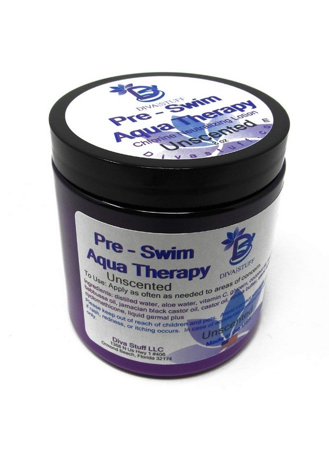 Diva Stuff Pre-Swim Aqua Therapy Chlorine Neutralizing Body Moisturizing Lotion for Swimmers, Protects Skin from Chlorine & Salt Water, 8 oz - Made in the USA, Unscented - Image 1