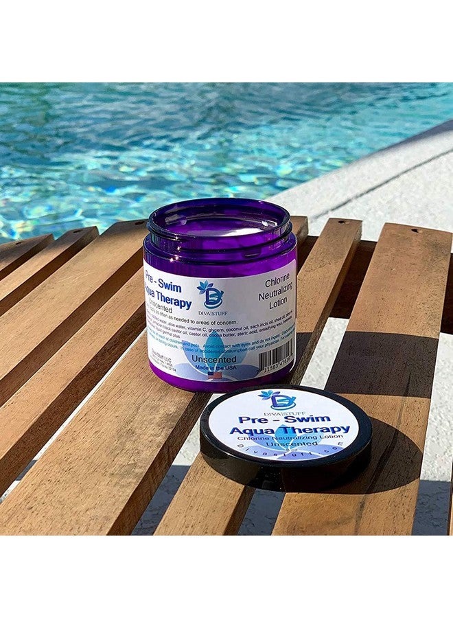 Diva Stuff Pre-Swim Aqua Therapy Chlorine Neutralizing Body Moisturizing Lotion for Swimmers, Protects Skin from Chlorine & Salt Water, 8 oz - Made in the USA, Unscented - Image 3