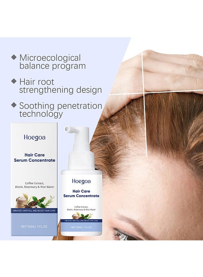 HOEGOA Hair Care Serum Concentrate with Coffee Extract, Biotin, Rosemary and Rice Water, Reduce Hair Fall, Boost Hair Growth for Men and Women, 30ml - Image 2
