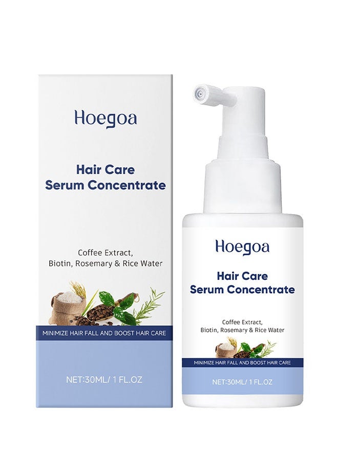 HOEGOA Hair Care Serum Concentrate with Coffee Extract, Biotin, Rosemary and Rice Water, Reduce Hair Fall, Boost Hair Growth for Men and Women, 30ml - Image 1