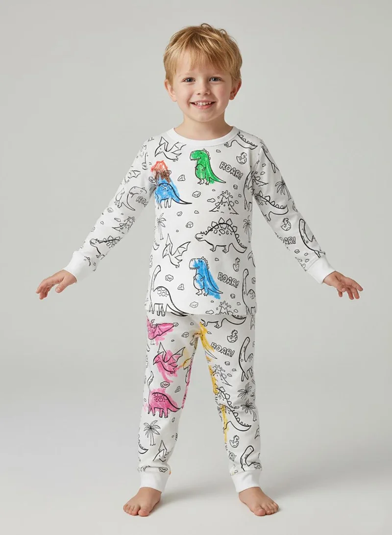 babyqlo boys color your own cotton pajama set
