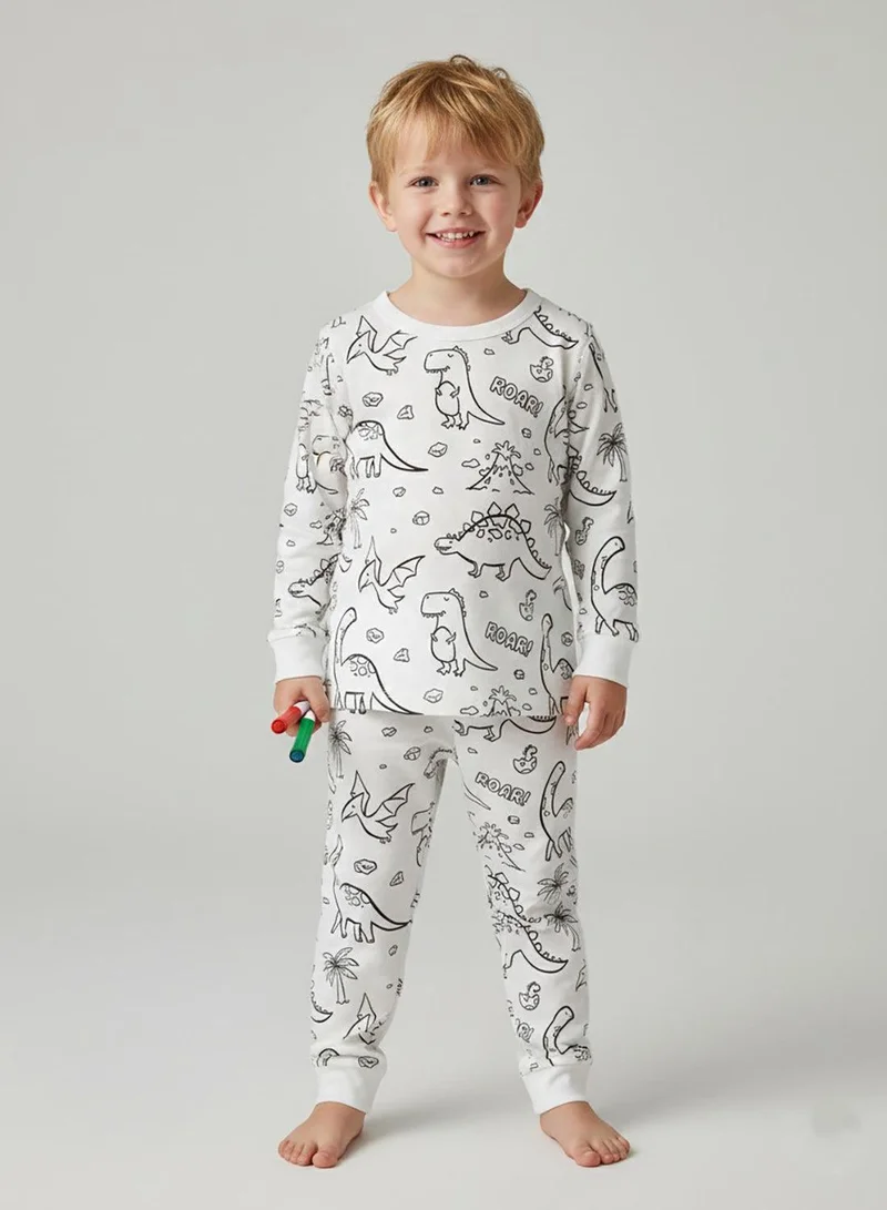 babyqlo boys color your own cotton pajama set