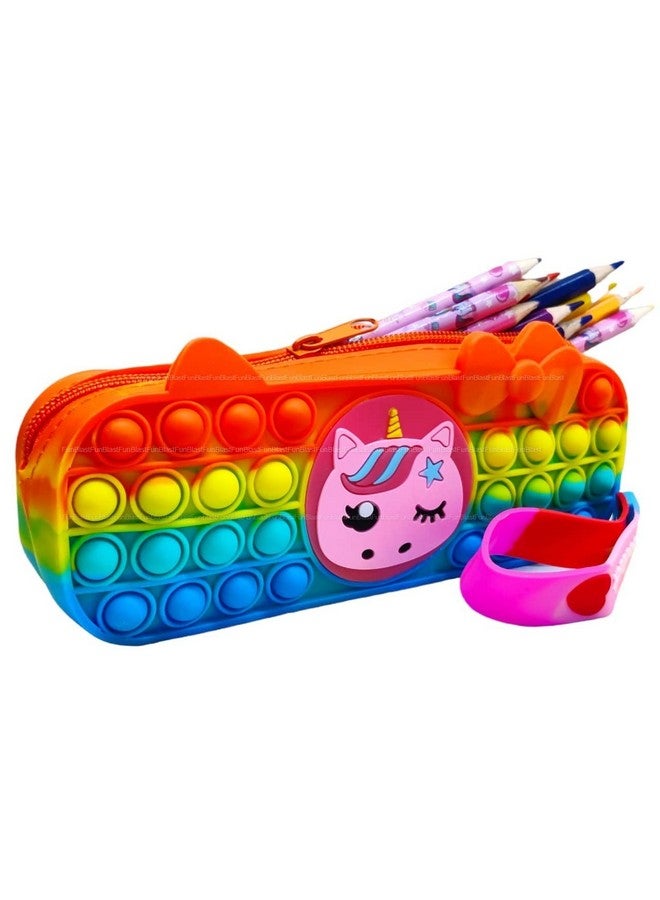 FunBlast FunBlast Pop it Pouches for Girls - Pencil case pop it Toy, Pop it Stationery Kit - Multi-Functional Zipper Pouch, Pop Bubble Stationery Storage Bag, Return Gift for Kids - (Multicolor)  - Image 1