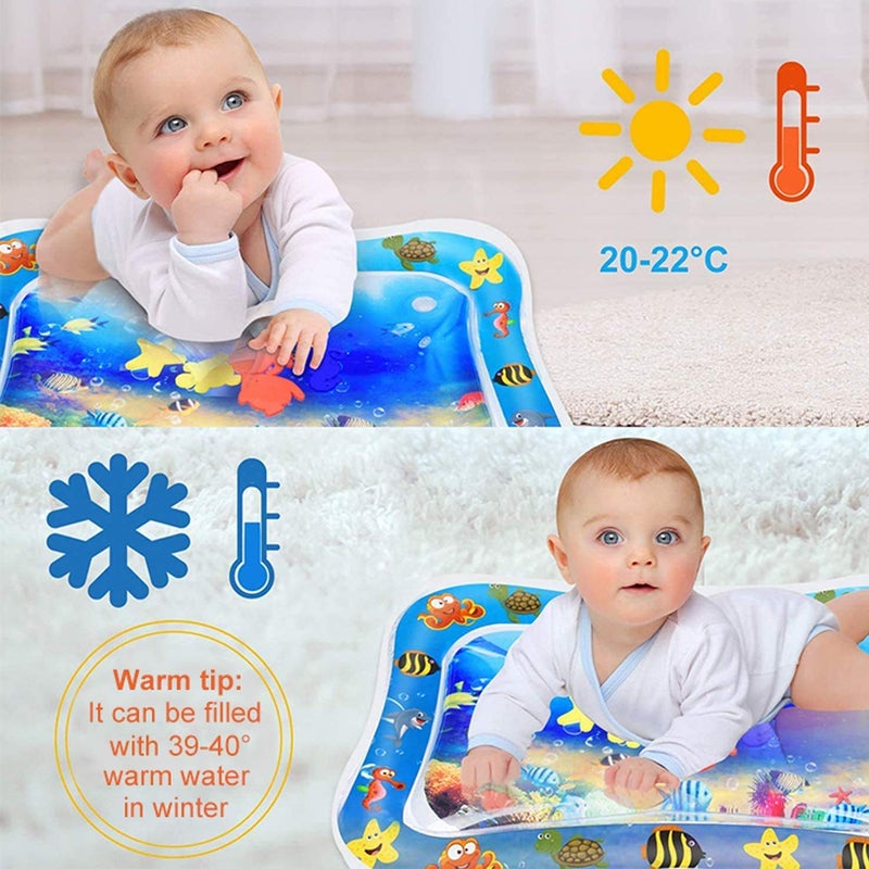 Jestilo Tummy Time Water Mat, Sensory Playmat for Babies 3-9 Months, Blue - Image 4