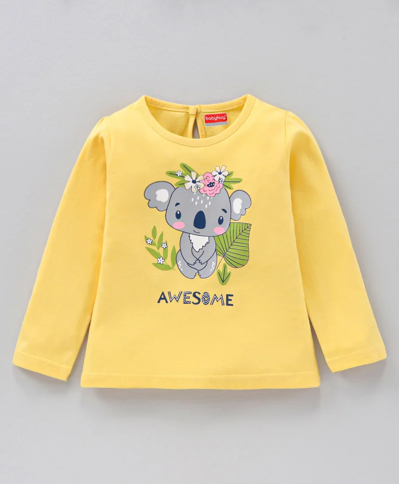 babyhug Babyhug Full Sleeves Cotton Tees With Floral Print Pack of 3 -Multicolour
