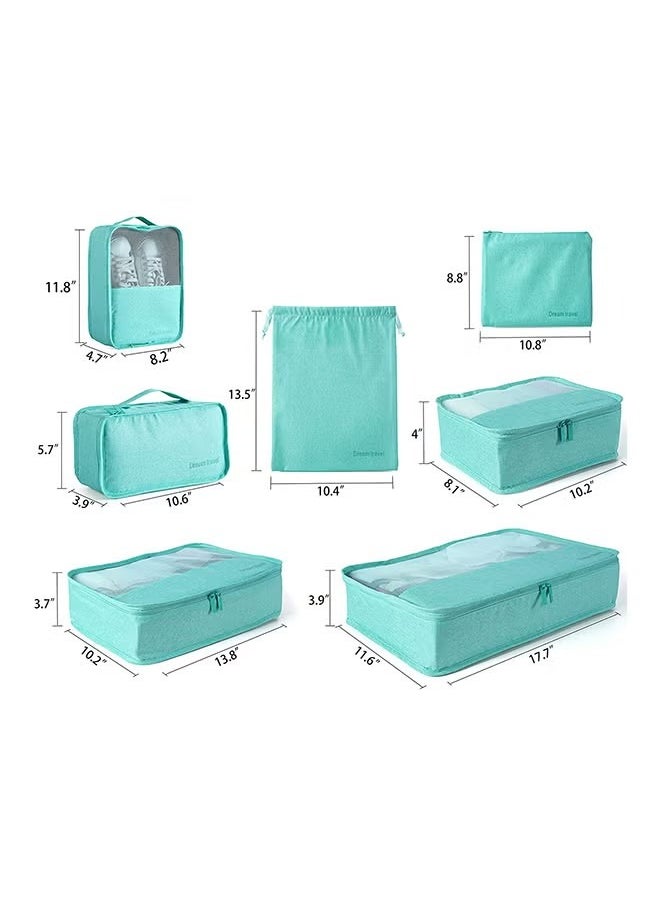 Goolsky - Set Packing Cubes Luggage Packing Organizers for Travel Accessories-BULE - Image 1