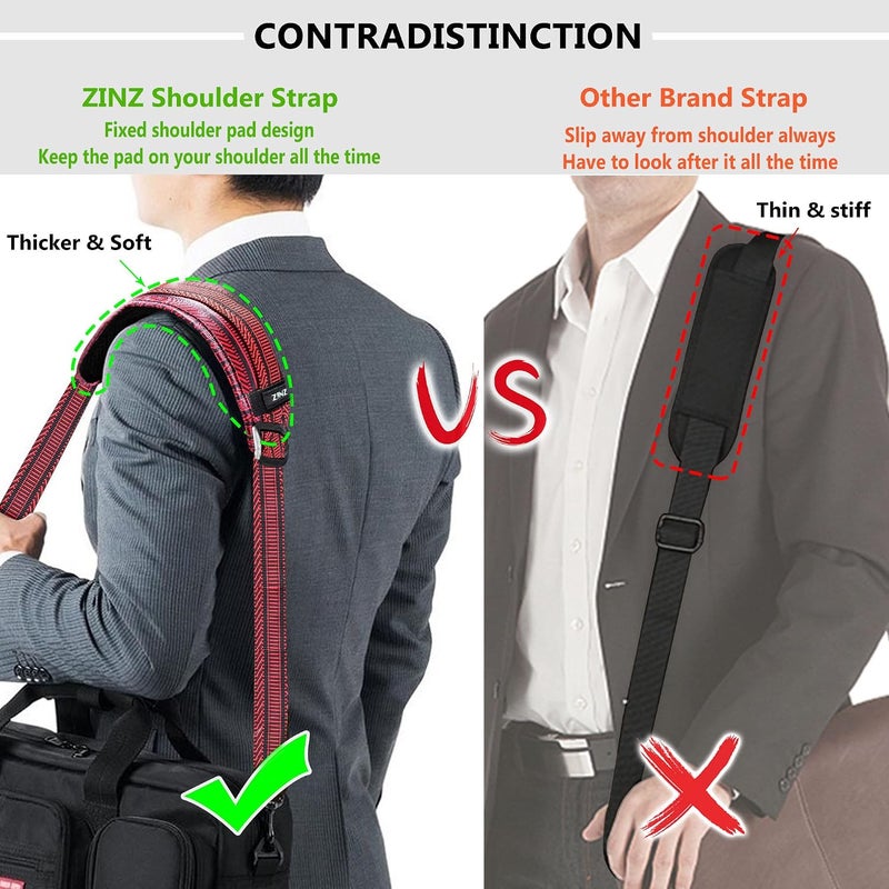 ZINZ Shoulder Strap, 79" Padded Adjustable Shoulder Bag Straps Replacement for Bags with D-Ring - Image 2