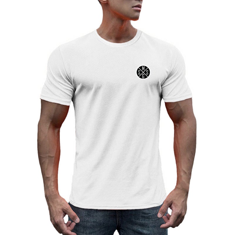 Muscle Men''s Fitness sports T-shirt new slim elastic quick-drying mesh bottoming shirt national fashion GYM cross-border - Image 4