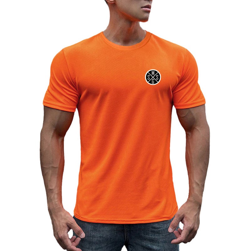 Muscle Men''s Fitness sports T-shirt new slim elastic quick-drying mesh bottoming shirt national fashion GYM cross-border - Image 2