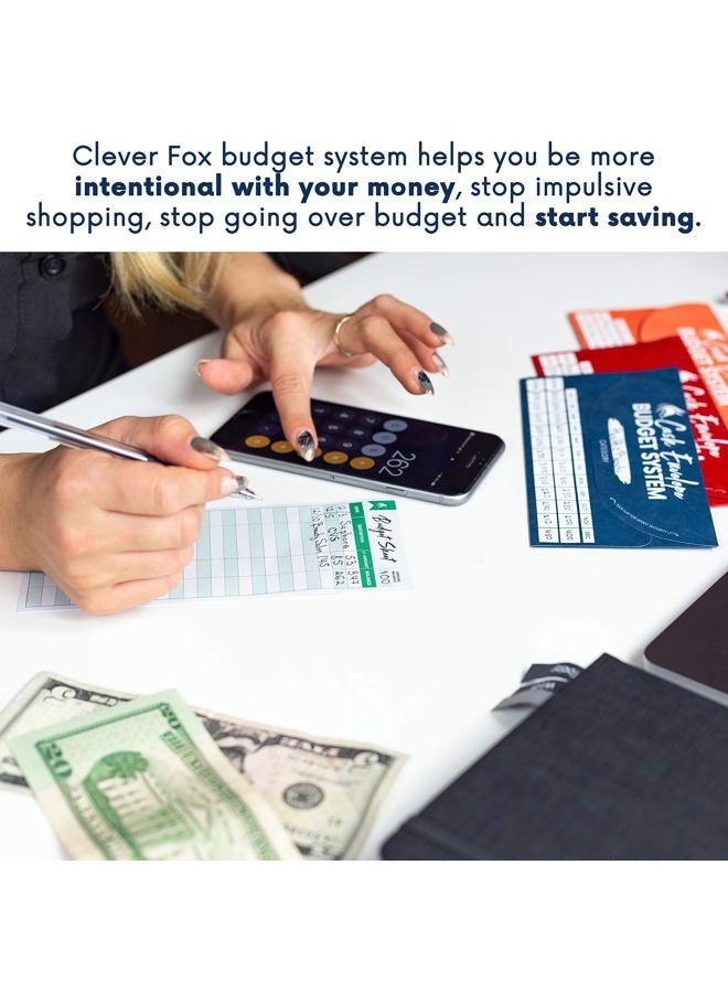 Clever Fox Cash Envelopes for Budget System - Money Envelopes for Budgeting and Saving, 12 Pack of Assorted Colors, Tear and Water Resistant, Includes Carry Pouch & 12 Expense Tracking Budget Sheets - Image 3