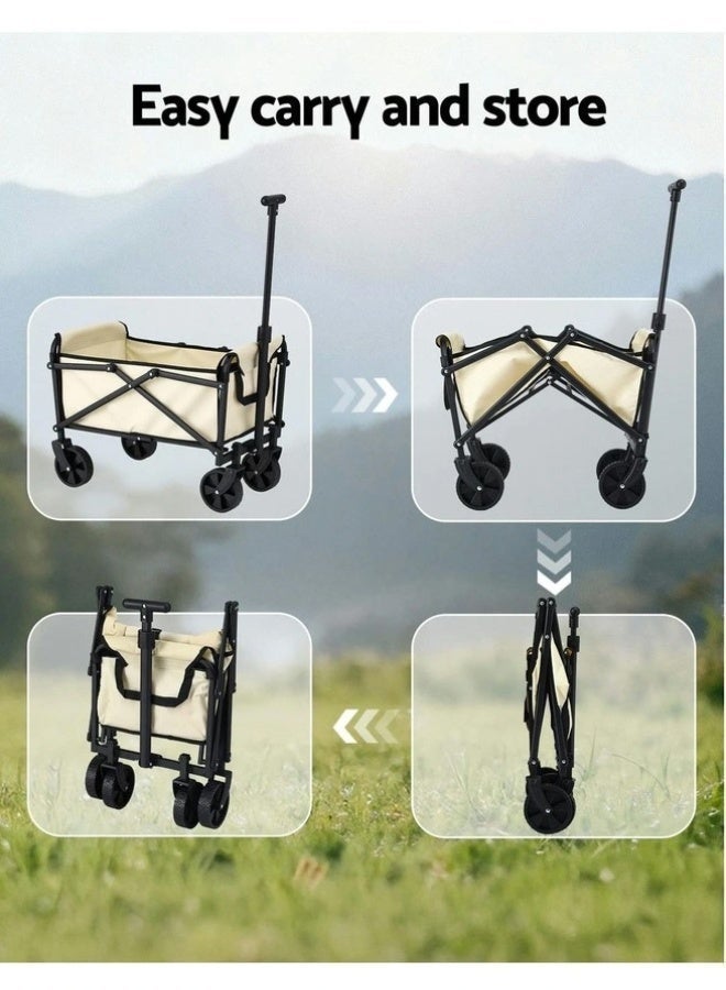 PHISMA Folding Wagon Garden Cart Folding Trolley Cart Outdoor Wagon Collapsible With Removable Fabric Festival Garden Camping Picnic Cart Supports Max 265lbs Capacity Transport Trailer - Image 5