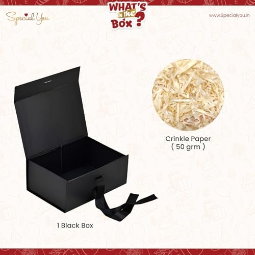 SpecialYou.in Special You Black Gift Box for Packing, Gift Packing Box for Hamper boxes for Gifts Empty with Crinkle Paper, Gifts Packing Boxes for Hamper - Image 3