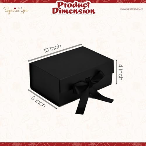 SpecialYou.in Special You Black Gift Box for Packing, Gift Packing Box for Hamper boxes for Gifts Empty with Crinkle Paper, Gifts Packing Boxes for Hamper - Image 4