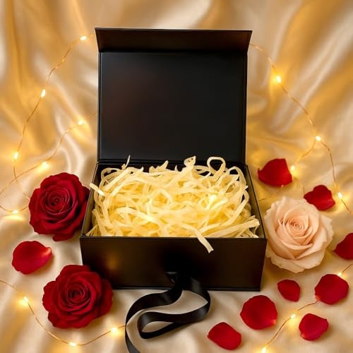 SpecialYou.in Special You Black Gift Box for Packing, Gift Packing Box for Hamper boxes for Gifts Empty with Crinkle Paper, Gifts Packing Boxes for Hamper - Image 1
