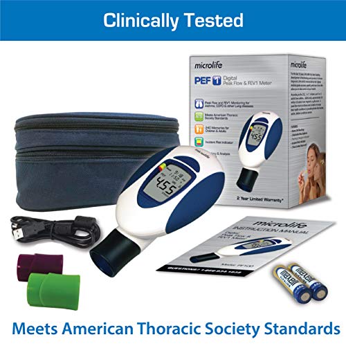Microlife (Deluxe Kit) Digital Peak Flow Meter Tests PEF / FEV1 / Early Detection of Asthma Attacks | Spirometer for Kids & Adults | Perfect for Monitoring Asthma, COPD & other Lung Conditions at Home - Image 3