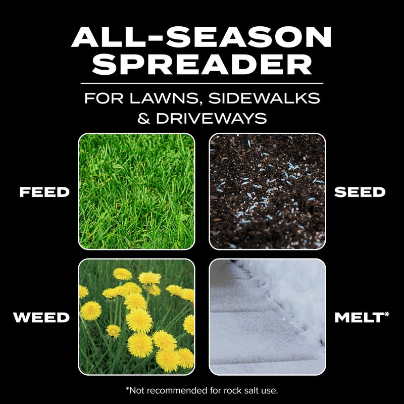 Scotts Turf Builder EdgeGuard DLX Broadcast Spreader - Spreader For Lawn Fertilizer, Weed & Insect Control, Grass Seed, and Ice Melt, Holds Up To 15,000 sq. ft. of Product - Image 2