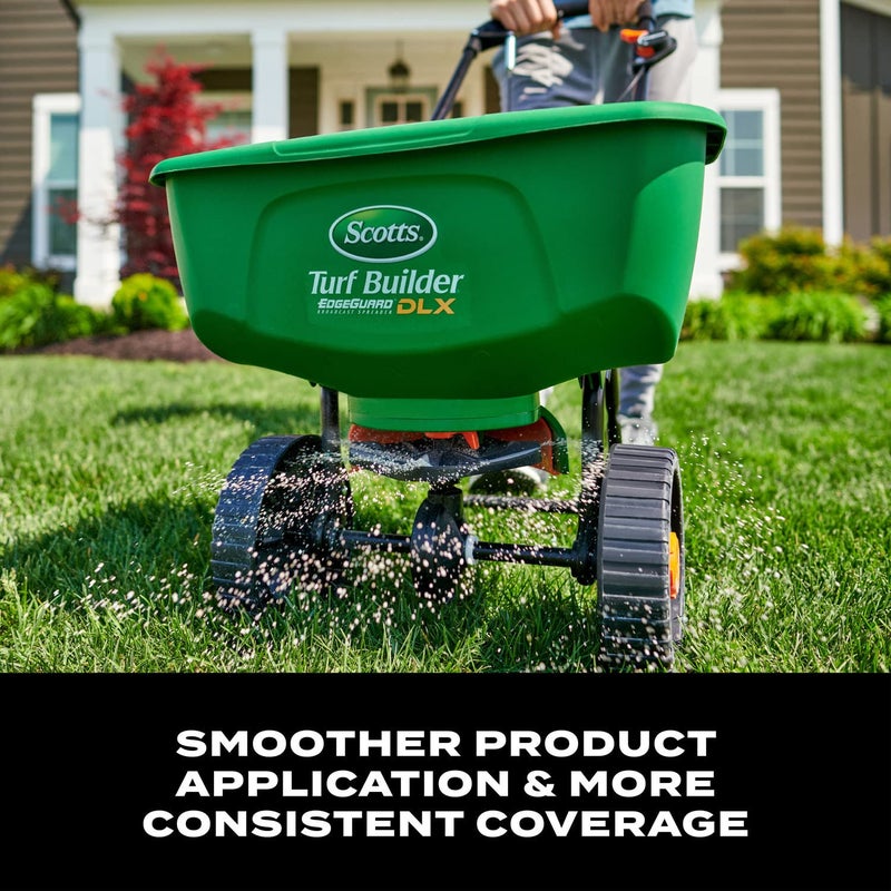 Scotts Turf Builder EdgeGuard DLX Broadcast Spreader - Spreader For Lawn Fertilizer, Weed & Insect Control, Grass Seed, and Ice Melt, Holds Up To 15,000 sq. ft. of Product - Image 3