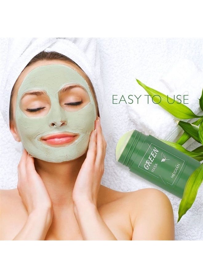 Green Mask Stick for Face, Blackhead Remover with Tea Extract, Deep Pore Cleansing, Oil Controlling, Skin Brightening and Moisturizing Men Women