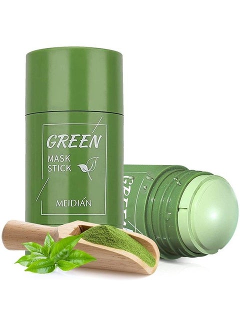 Green Mask Stick for Face, Blackhead Remover with Tea Extract, Deep Pore Cleansing, Oil Controlling, Skin Brightening and Moisturizing Men Women
