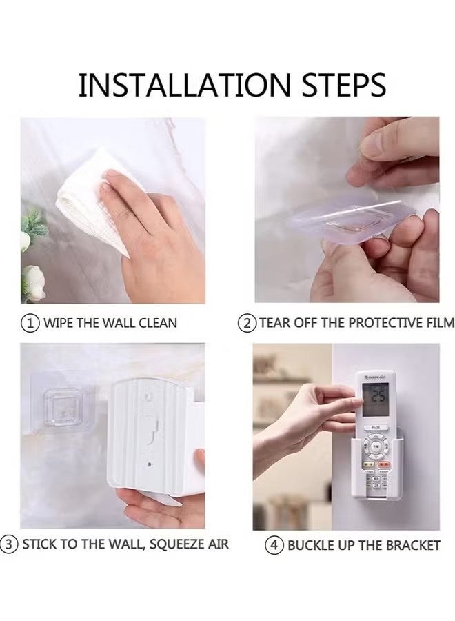 واي جيه حامل وحدة التحكم عن بعد الخاص بحامل الحائط، جهاز تكييف هواء التلفزيون المكون من 5 أجهزة كمبيوتر، حامل وحدة التحكم عن بعد الخاص بحامل صندوق التخزين الخاص بالحائط، لحامل المكتب المكتبي الخاص بحامل المنزل مخزن التموين المدرسي (أبيض) - Image 5