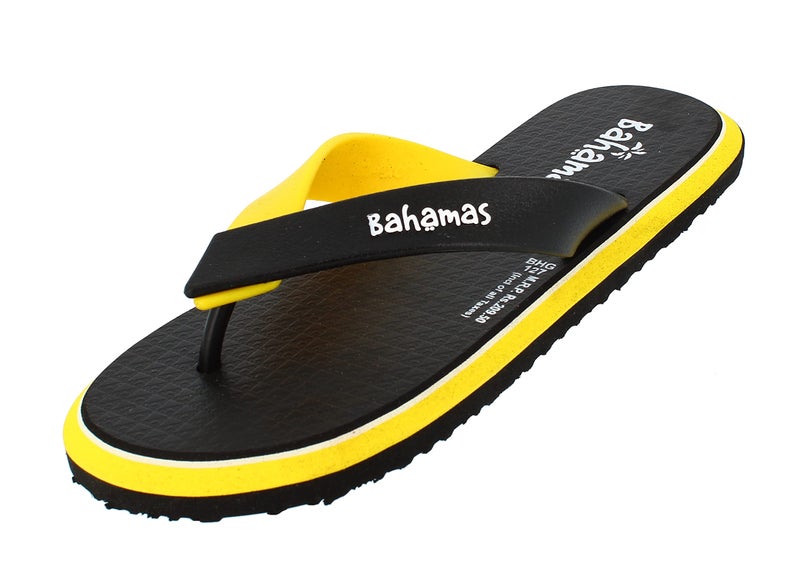 BAHAMAS Men Black Yellow Flip-Flops-9 UK (43 1/3 EU) (BH0127G_BKYL0009) - Image 1