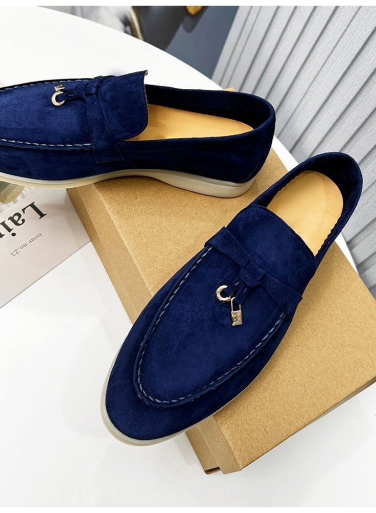 Women's Suede Loafers Slip On Flat Casual Office Daily Comfort Walking Shoes - Image 4