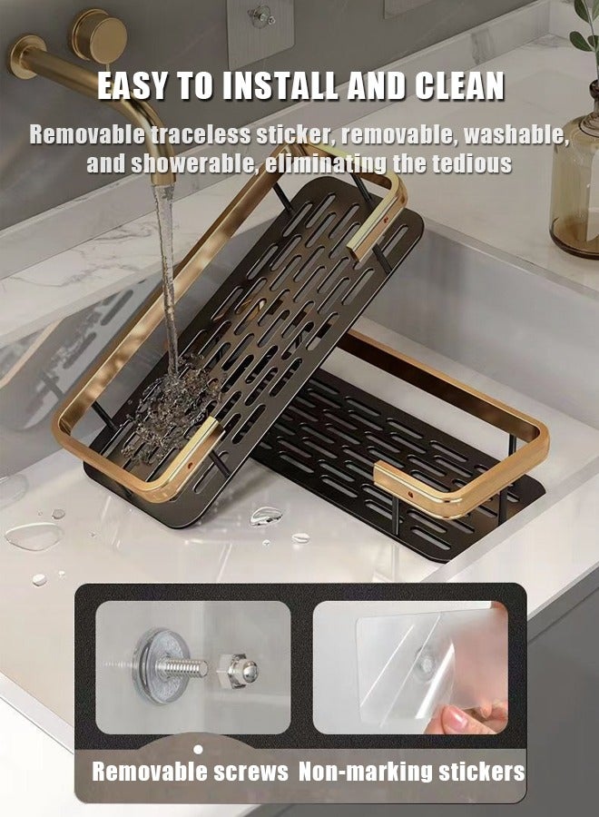 BiuTFon Shower Caddy Shelf Pack of 2, No Drilling Wall Mounted Shower Organizer, Rustproof Bath Storage Basket for Bathroom Toilet Kitchen - Image 3