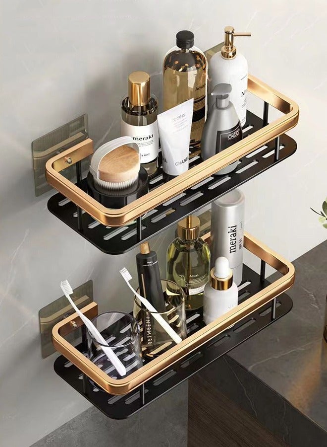 BiuTFon Shower Caddy Shelf Pack of 2, No Drilling Wall Mounted Shower Organizer, Rustproof Bath Storage Basket for Bathroom Toilet Kitchen - Image 1