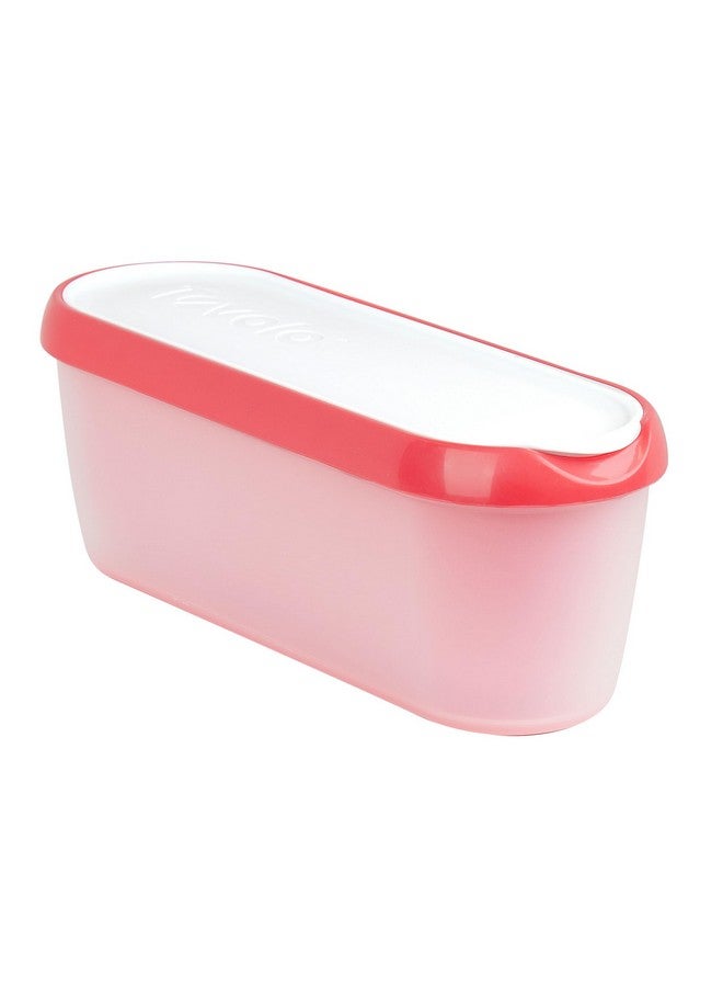 Tovolo Ice Cream Containers for Homemade Ice Cream, Glide-A-Scoop (1.5 Qt, Strawberry Sorbet) - Stackable Ice Cream Storage Containers for Freezer - BPA-Free Ice Cream Tub with Lid & Non-Slip Base - Image 1