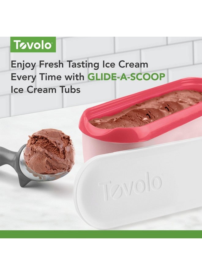 Tovolo Ice Cream Containers for Homemade Ice Cream, Glide-A-Scoop (1.5 Qt, Strawberry Sorbet) - Stackable Ice Cream Storage Containers for Freezer - BPA-Free Ice Cream Tub with Lid & Non-Slip Base - Image 2